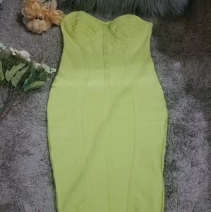 Fashion Nova neon Midi bandage bodycon dress small